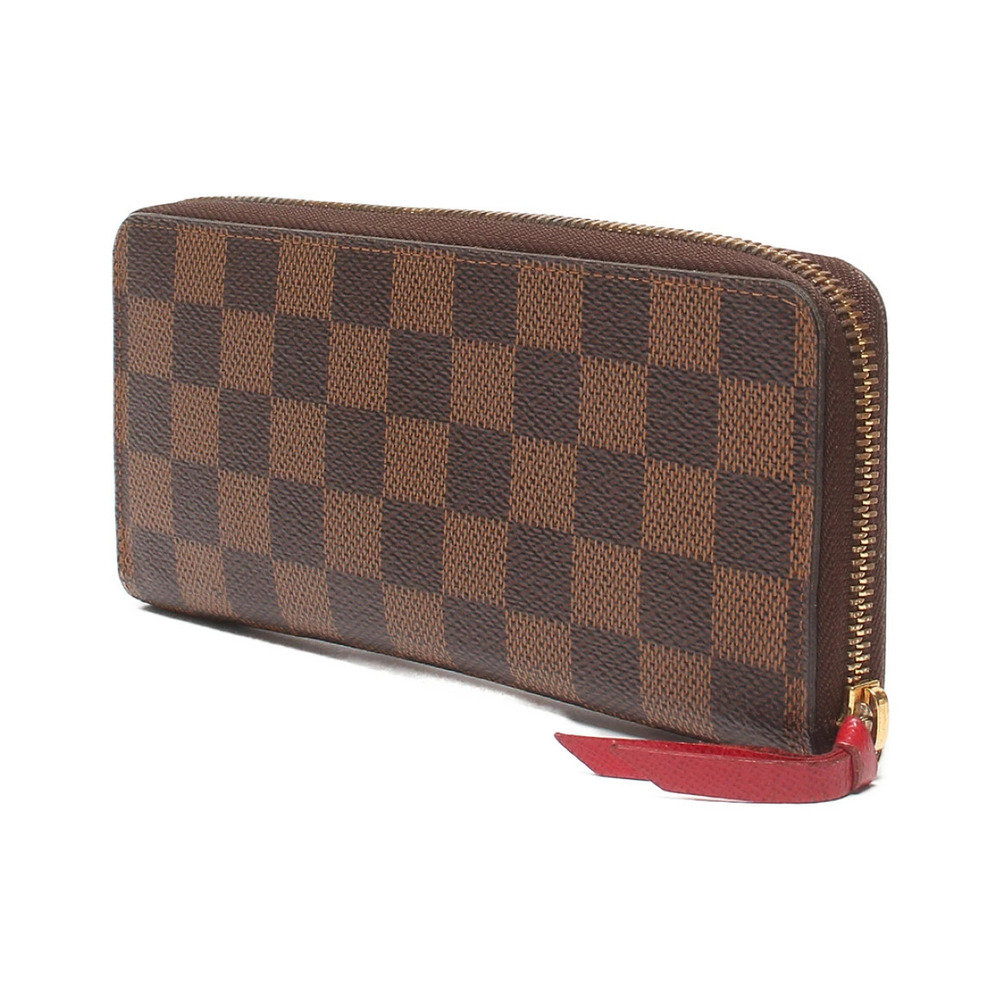 Louis Vuitton Round Zipper Long Wallet Portefeuille Clemence Damier
